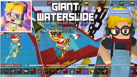 Giant waterslide with LostGarden in Bedwars! 😳😎 (Blockman Go : Blocky Mods)