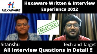 Hexaware Interview Experience 2022 | Sitanshu Selected | All Interview Questions 🔥🔥
