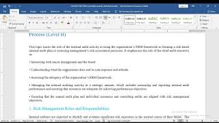 CIA Part 1 - 2020 - Lecture 21 -  The Internal Audit Activity’S Role In The Risk Management Process