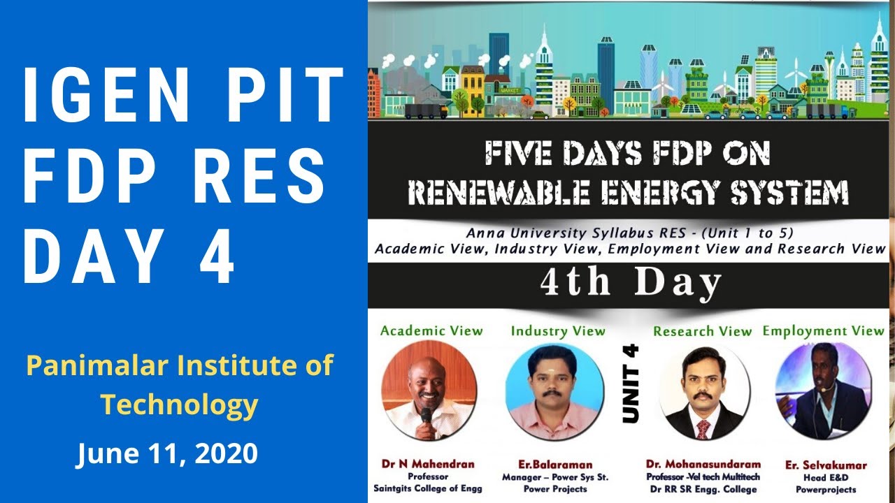 IGEN-Panimalar - Day 04- Faculty Development Program on Renewable ...