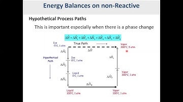 Energy balance for non reactive processes