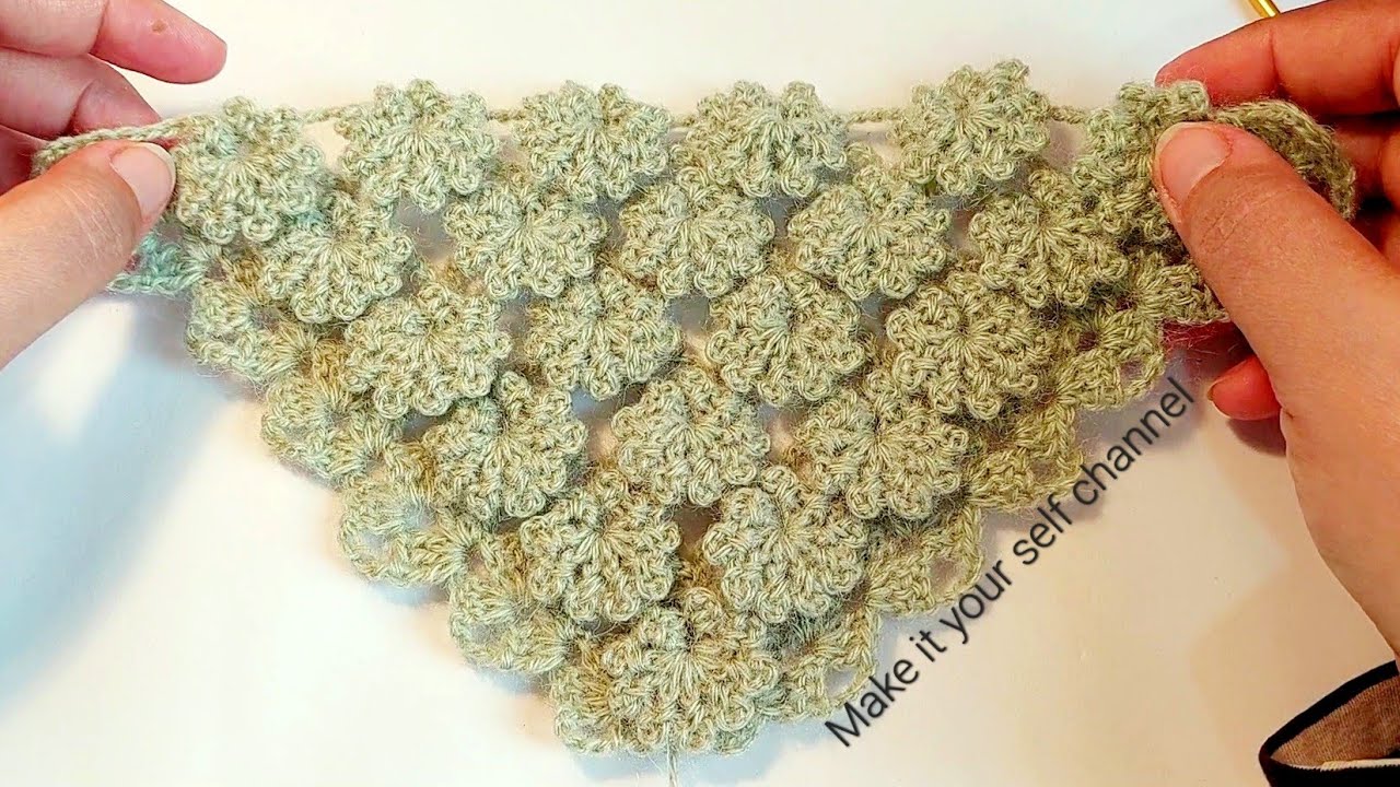 كروشية طريقه عمل شال تركي مثلث/قطعة مميزة وبسيطة