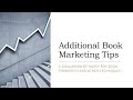 Additional Book Marketing Tips