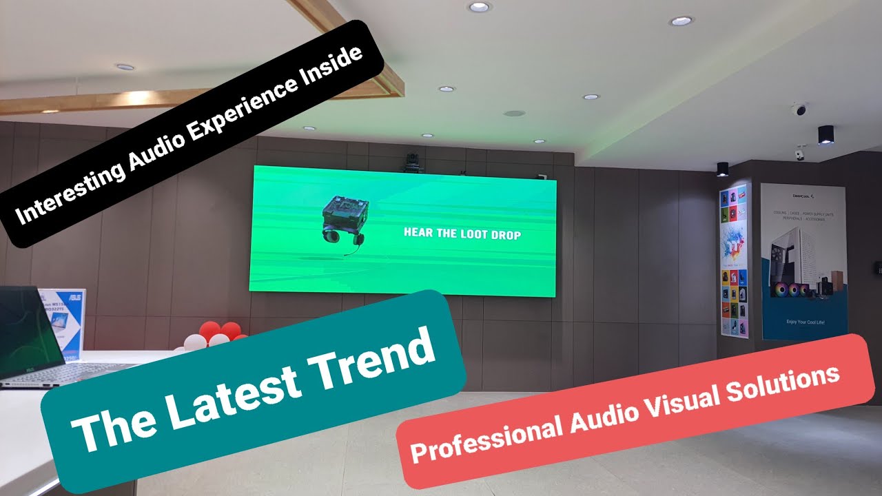 Audio Visual Solutions in Retail Showroom, Professional Audio Solutions, Active LED Wall in India.