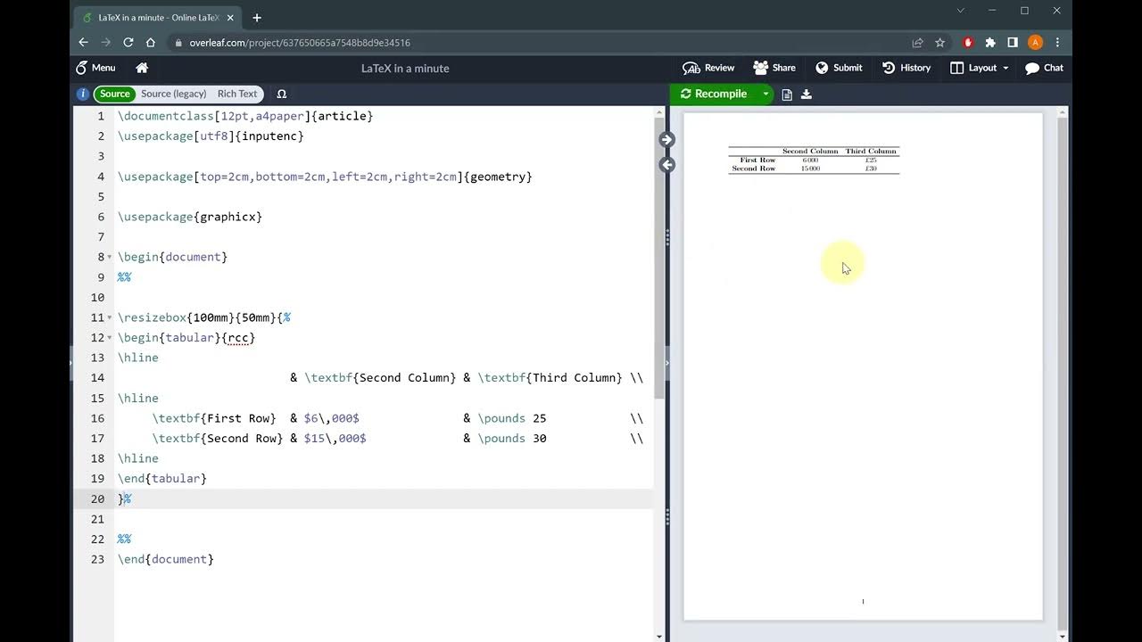 LaTeX in a Minute Scaling Objects YouTube