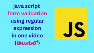 javascript form validation in one video(telugu)