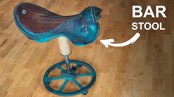 Horse saddle stool - adjustable saddle chair from scrap