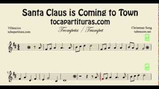 Video thumbnail of "Santa Claus is Coming to Town Partitura de Trompeta y Fliscorno Villancico"