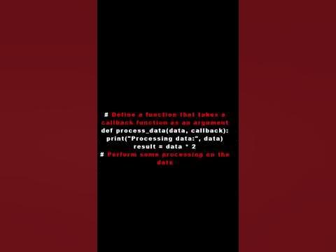 Callback Functions in Python #python #algorithm #viral #dsa # ...