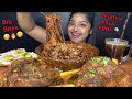 2 BIGGEST MUTTON PAYA WITH SPICY BLACK BEAN NOODLES 🔥 MUTTON FRY AND SUNNY SIDE UP EGGS|EATING SHOW