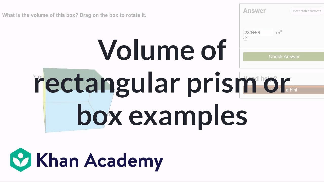 Volume of a rectangular prism (video)  Khan Academy