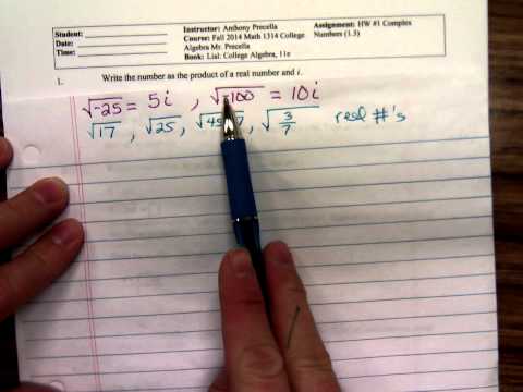 Math 1314 Complex