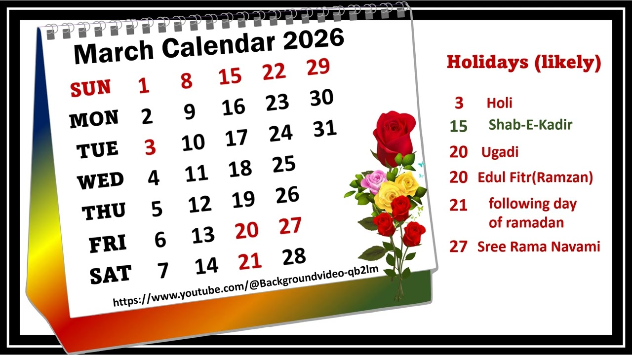 March Calendar , #marchcalender - YouTube