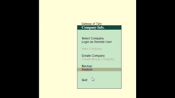 17-How to restore a company in tally || Tally Totorial || #shorts