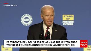 Biden Interrupted By Protester Again While Giving Remarks To The United Auto Workers