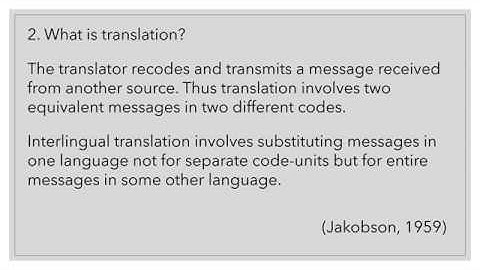 Translation Studies - Equivalence (Roman Jakobson)