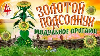 Подсолнух Оригами (Часть 4) Модульное Оригами Подсолнухи. Подсолнух Оригами Схема