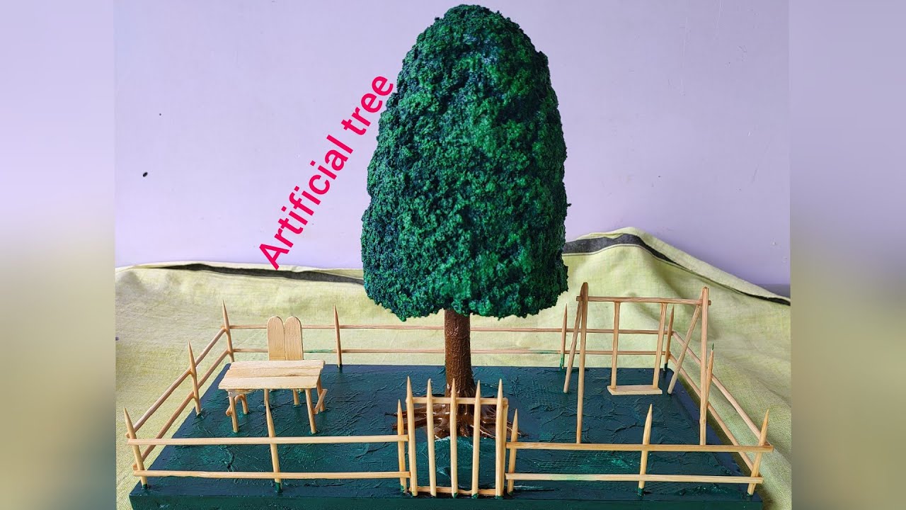 how to make artificial tree using plaster of paris! miniature tree! artificial tree making ideas