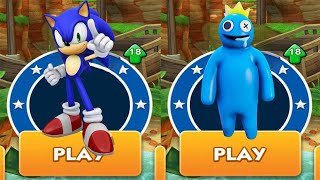 Sonic the Hedgehog vs Blue from Rainbow Friends Subway Run vs All Bosses Zazz Eggman - Sonic Dash