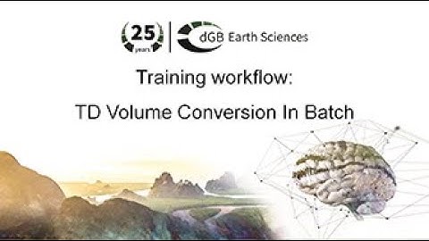 Training workflow: Time-Depth - Volume Conversion In Batch