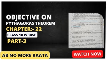 Pythagoras Theorem objective questions | Class 10 WBBSE Chapter 22 | Raghubir bhaiya