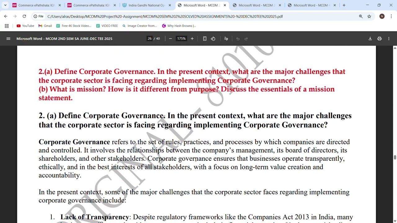 MCO 23 : 2ND SEM SOLVED ASSIGNMENTS FOR DEC TEE 2025