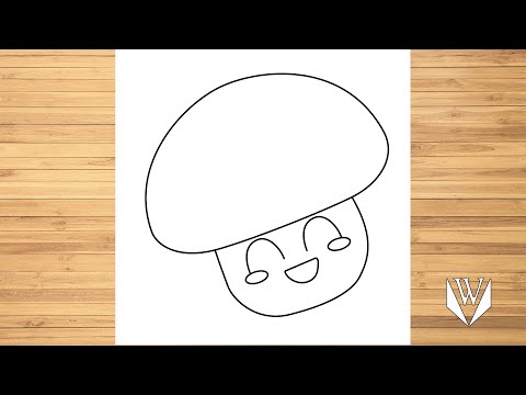 Как нарисовать счастливый гриб шаг за шагом, Easy Draw | Скачать бесплатно раскраски