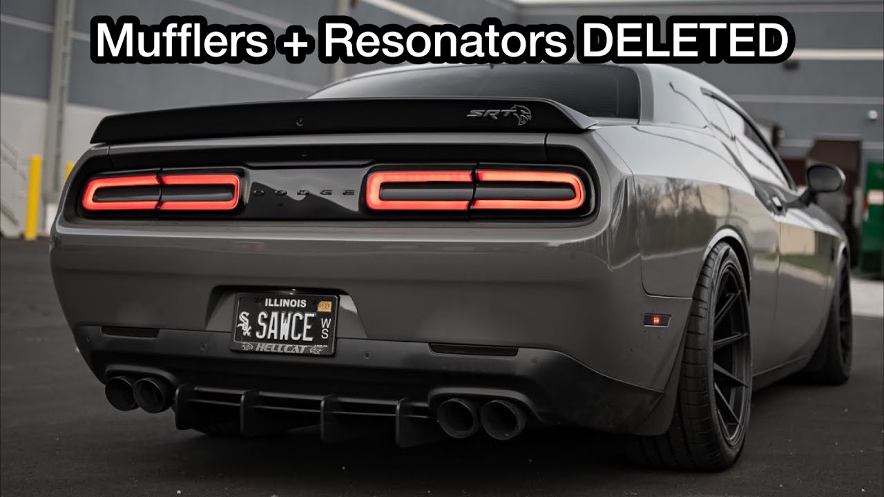 Hellcat Exhaust Mufflers and Resonators Deleted YouTube