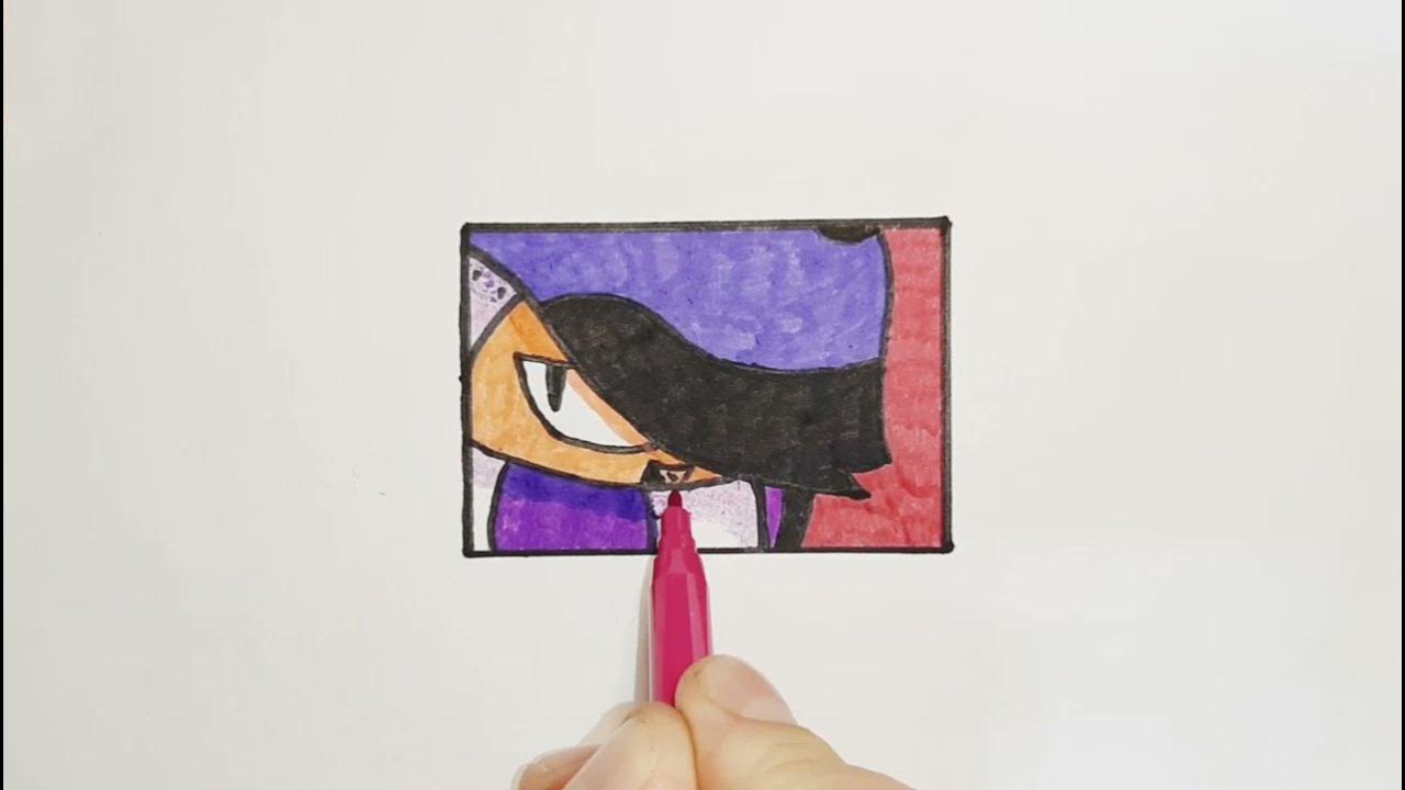 КАК НАРИСОВАТЬ ЭДГАР из БРАВЛ СТАРС иконка / Tutorial Drawing EDGAR ...