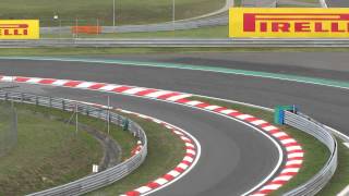 GP2 cars on pit entry, before Race 1, 2014 Hungarian GP
