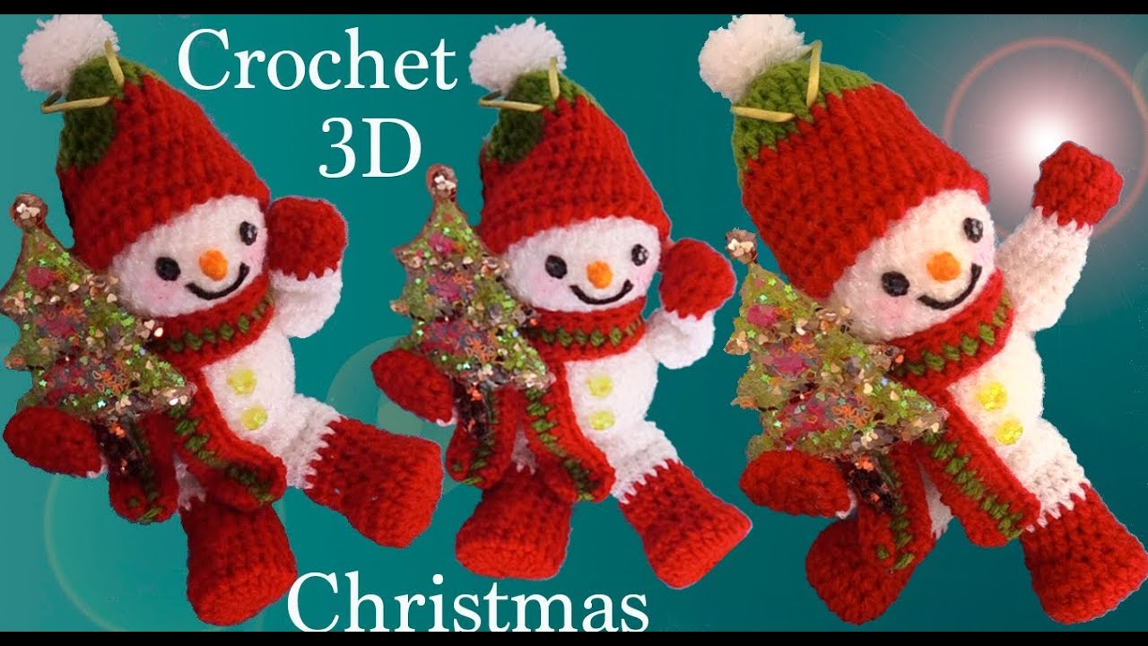 Como tejer a Crochet para principiantes adornos decoraciones en punto 3D  tejido tallermanualperu - YouTube