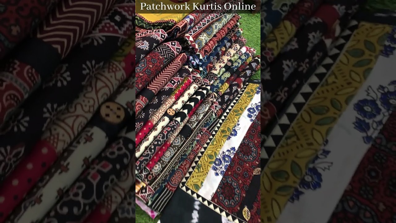 handblock print patchwork kurti, designer kurti, patchwork straight kurtas, ladies apparels, ajrakh