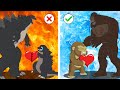 POOR  BABY GODZILLA LIFE | So Sad But Happy Ending Animation | Godzilla Animation Cartoon