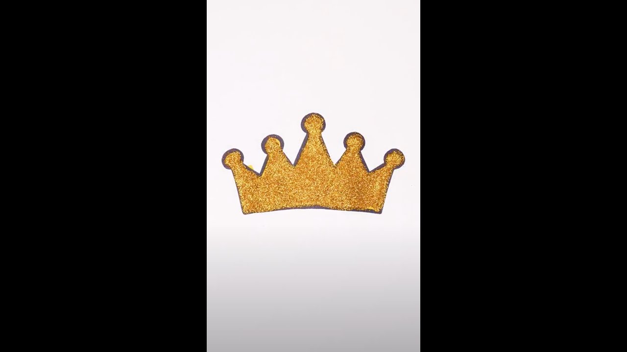 How to draw Golden Crown 👑 with glitters ✨