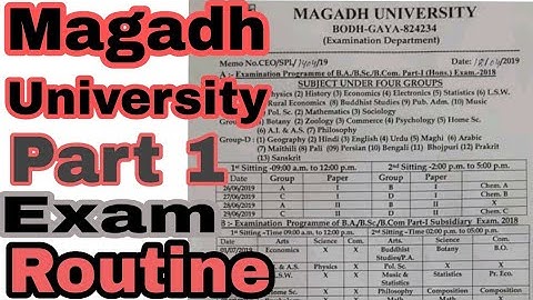 Magadh University Part 1 Exam Routine//Mu part 1Exam Datesheet