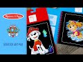 Melissa & Doug Paw Patrol Scratch Art - Kit Créatif Portable Avec Marshall Et Ses Amis
