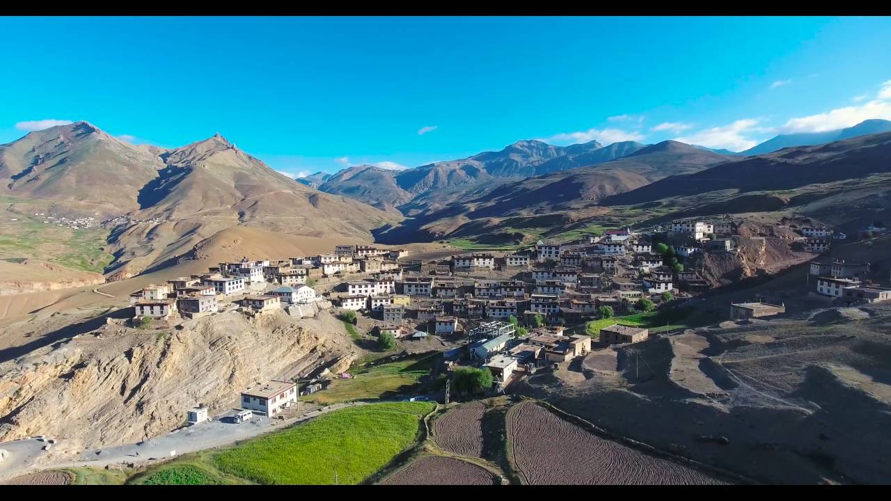 Kibber Spiti Valley Aerial Video Himachal Pradesh Kibber Spiti Valley Aerial Video Himachal Pradesh