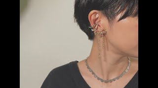 プティローブノアー リボンちゃんピアス Sサイズ リボンちゃん (イヤリング・ピアス）S サイズの重ねづけ 4
