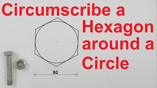 Circumscribe a regular Hexagon around a Circle (Simple and easy method) screenshot 5