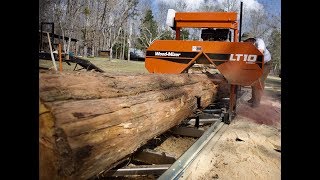Biggest log EVER on the Wood Mizer LT10!