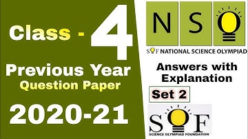 NSO Class 4 Question Paper 2020 Set 2 National Science Olympiad