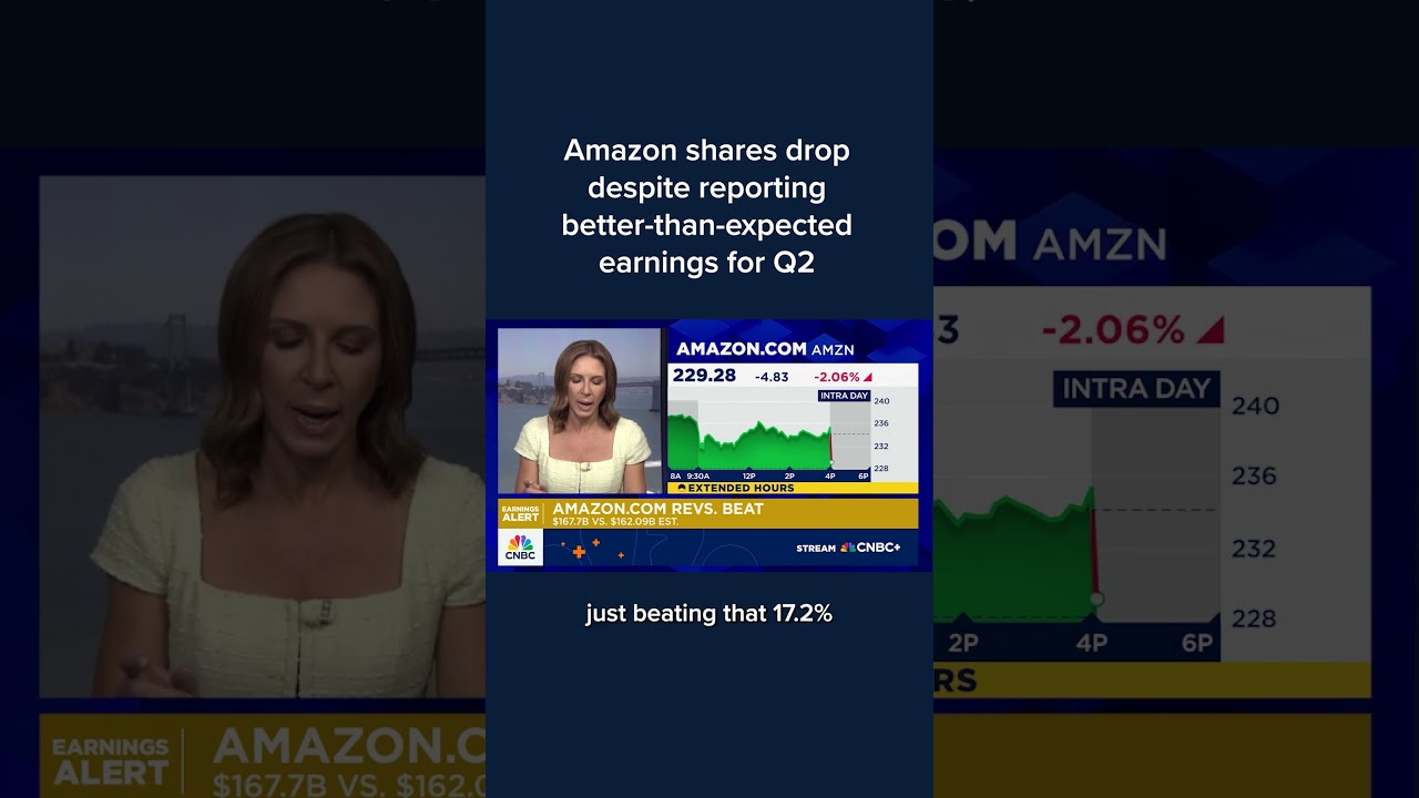 Amazon shares drop despite reporting better-than-expected earnings for Q2