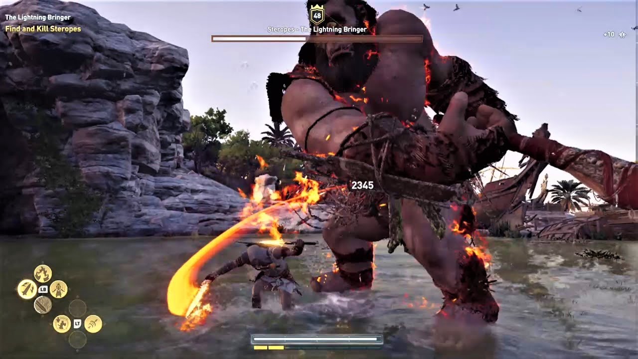 AC Odyssey: GIANT BOSS STEROPES - The Lightning Bringer - YouTube