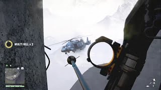 Far Cry 4 - Using an explosive arrow on a helicopter.