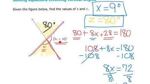 solving an equation involving complementary, supplementary, vertical angles