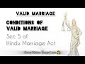 Valid Marriage | Conditions of Valid Marriage | sec 5 of Hindu Marriage Act # Easy Notes Easy Law.