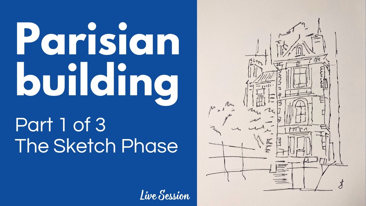 Parisian Street Sketch | Fountain Pen Drawing Process - Part 1/3