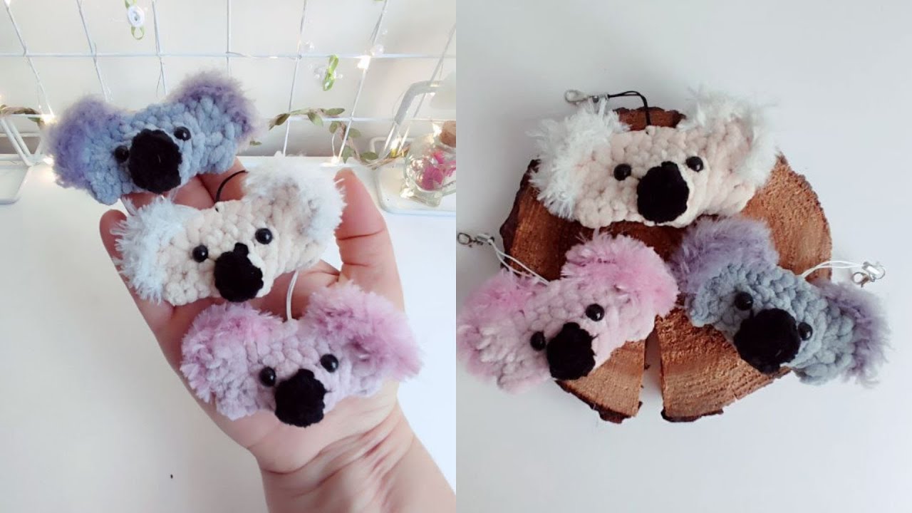 Мини коала брелок крючком за 5 минут, Mini-Koala-Häkel-Schlüsselanhänger