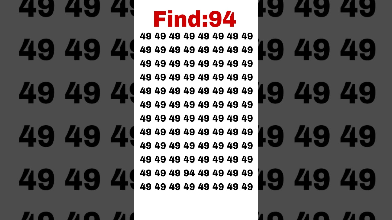 Try to find the number 94 