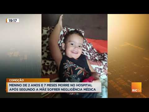 Menino de 2 anos e 7 meses morre no hospital após segundo a mãe, sofrer negligência médica